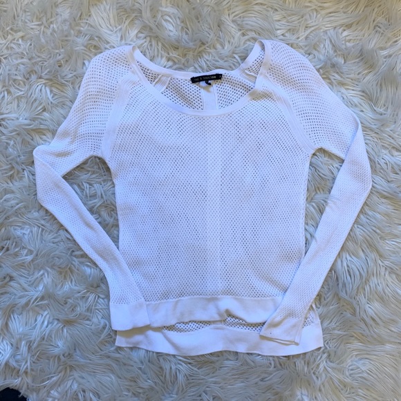 Rag & Bone Mesh Perforated Raglan White Top - Picture 1 of 8
